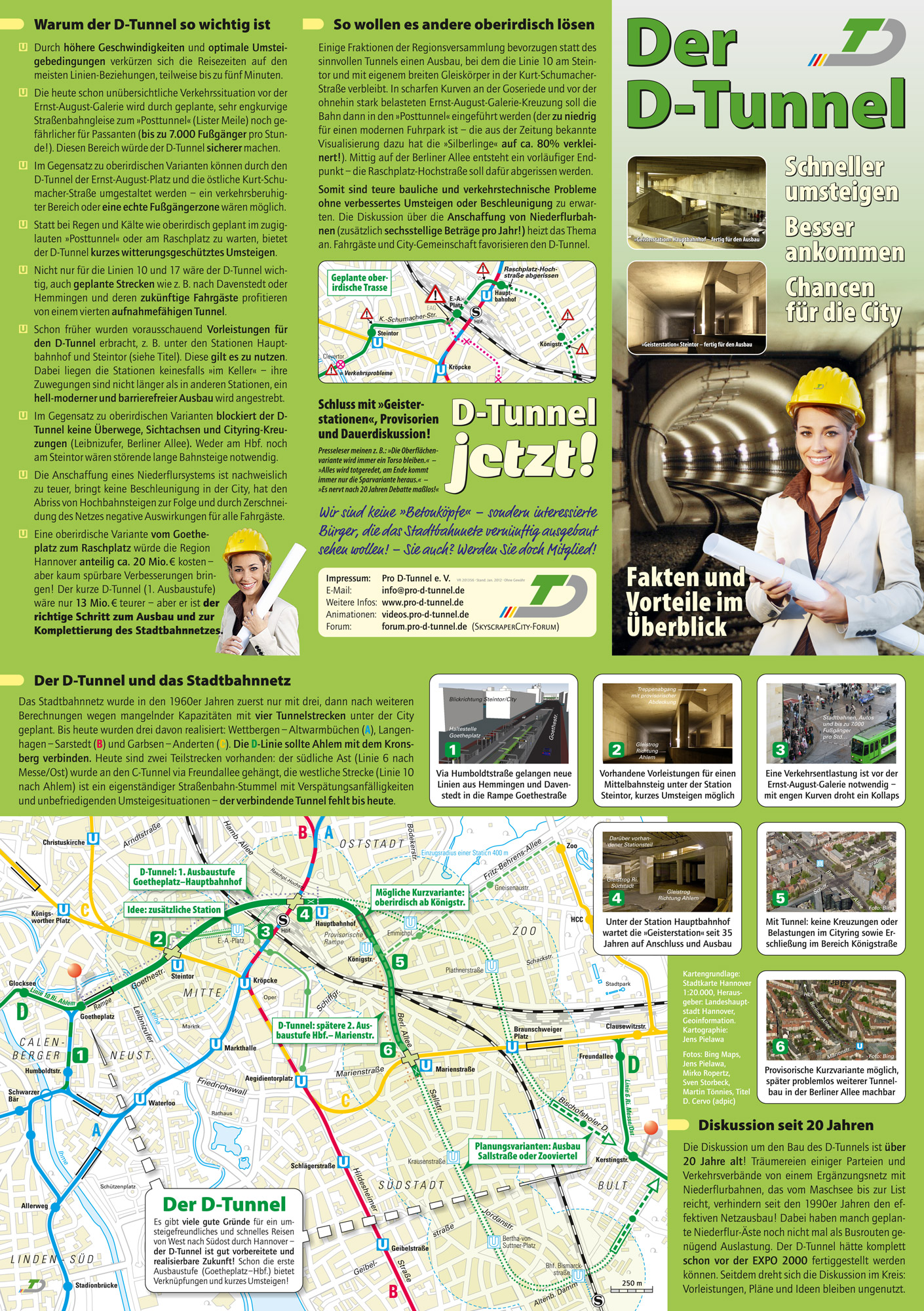 Info-Flyer Initiative Pro D-Tunnel e. V. (2012)